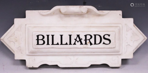 VINTAGE BILLARDS MARBLE PLAQUE