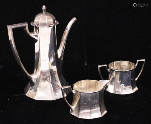 LOT OF (3) STERLING SILVER TEAPOT …