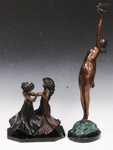 LOT OF (2) CONTEMPORARY BRONZ…