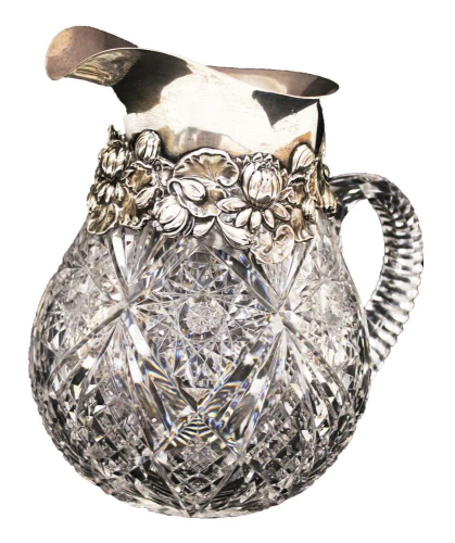 STERLING SILVER CUT CRYSTAL PITCHER