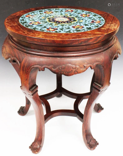 CHINESE CLOISSONE TOP SIDE TABLE