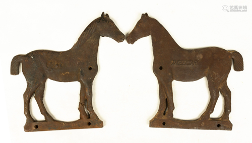 Pair of Cast Iron Horse Windmill Weights