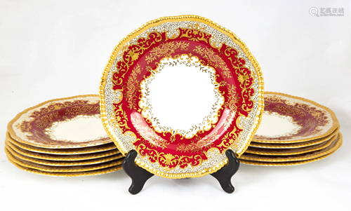 Set of Twelve Coleport Plates