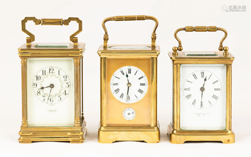 Three French Carriage Clocks