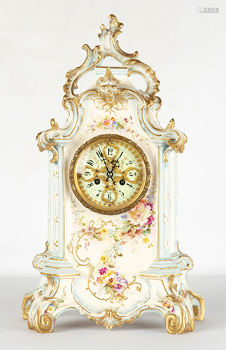 Hand Painted Porcelain Shelf Clock