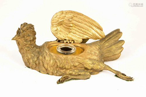 Bronze Bird Inkwell