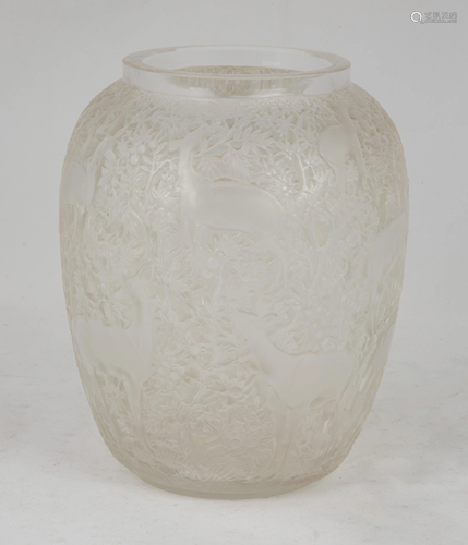 René Lalique, Molded & Frosted Vase