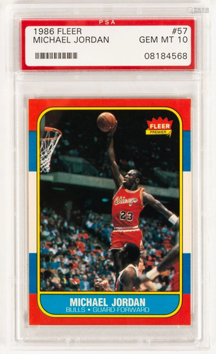 1986 Fleer Michael Jordan #57 PSA Gem Mint…