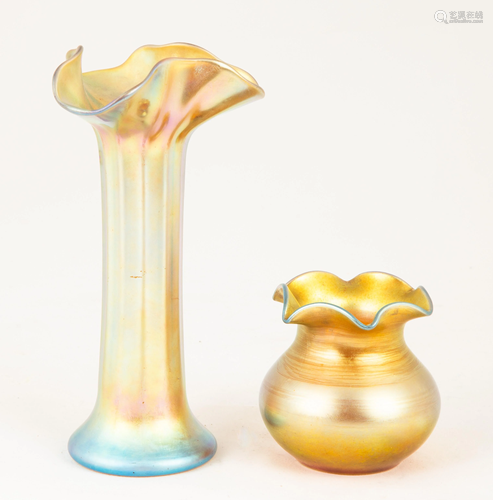 Steuben Aurene Vases