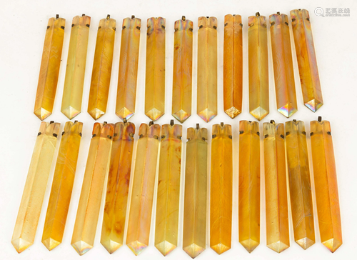 Set of 23 Tiffany Favrile Glass Prisms