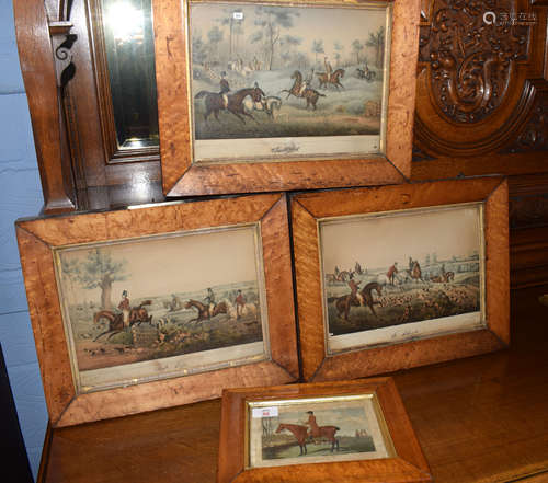 German School (19th century)Hunting scenesgroup of three hand coloured lithographs20 x