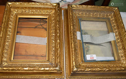 Pair of Victorian ornate gilt gesso picture frames20 x 13cm (2)