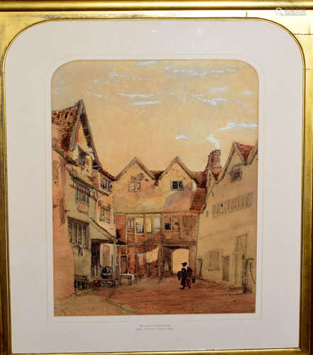 Thomas Lound (1802-1861), 'Old Yard in Oak Street, watercolour, monogrammed and dated 1850 lower