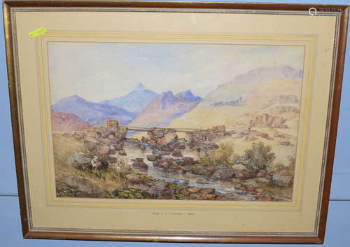 Thomas Lound (1802-1861), 'Point Groyed, Capel Curig' and one similar, two watercolours, 35 x 53cm