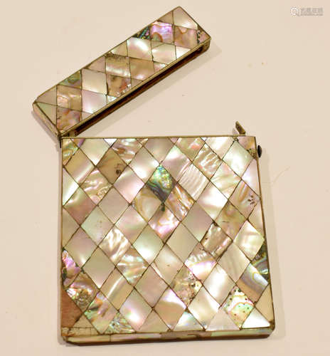 Vintage mother of pearl card case