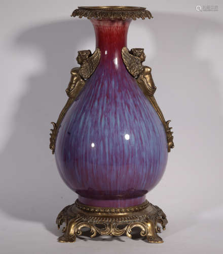 A FLAMBE GLAZED VASE QIANLONG PERIOD