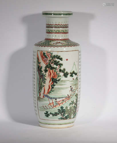 A FAMILLE VERTE MALLET VASE KANGXI PERIOD