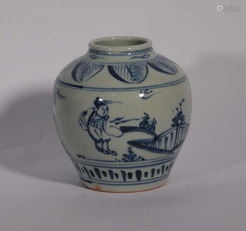 A BLUE AND WHITE JAR ZHENGDE PERIOD