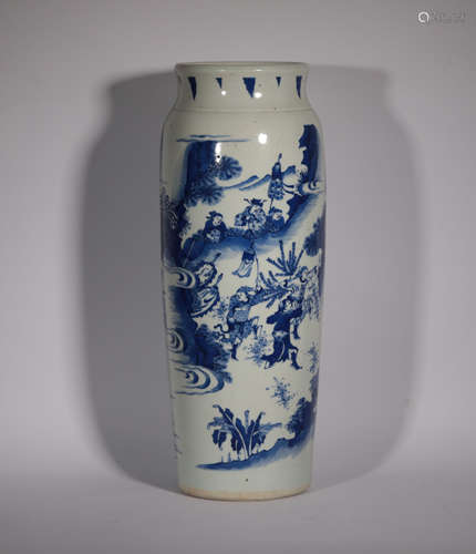 A BLUE AND WHITE SLEEVE VASE CHONGZHEN PERIOD