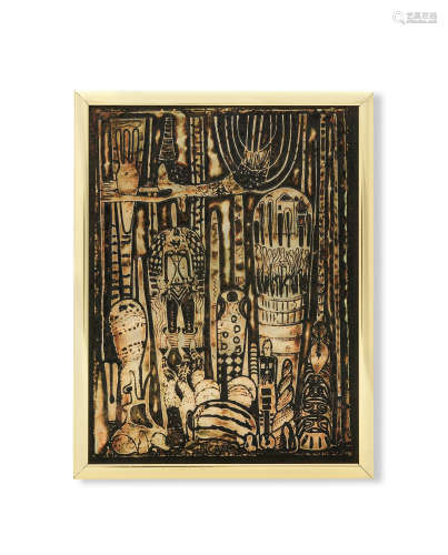 Bruce Onobrakpeya(Nigerian, born 1932) A set of 8 metal foil reliefs: