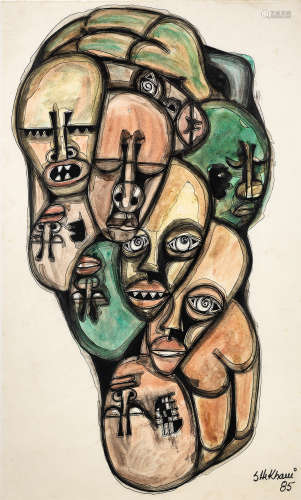 Ernesto  Shikhani(Mozambican , 1934-2010) Mask studies