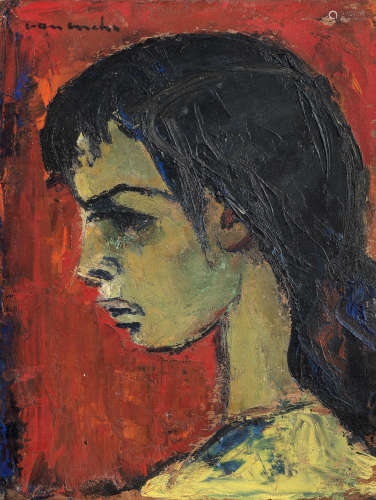 Maurice van Essche(South African, 1906-1977) Portrait of a girl in profile