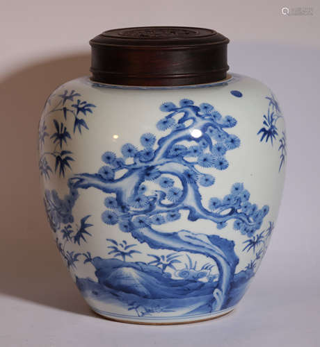 A BLUE AND WHITE JAR YONGZHENG PERIOD