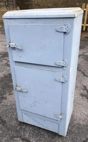 Antique Early 20th C Icebox Fridge Cabinet