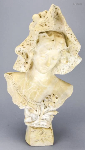 After Adolfo Cipriani Marble Bust of a Lady W …
