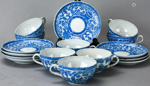 Chinese Blue & White Bone China Tea Set