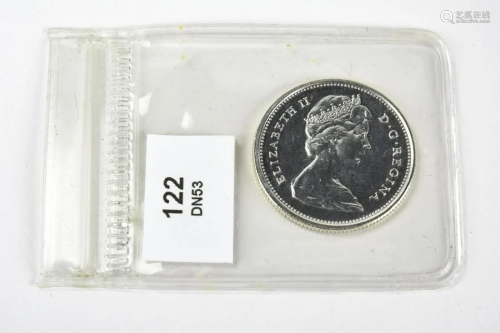 1965 Canadian 80% Silver 25 Cents Coin