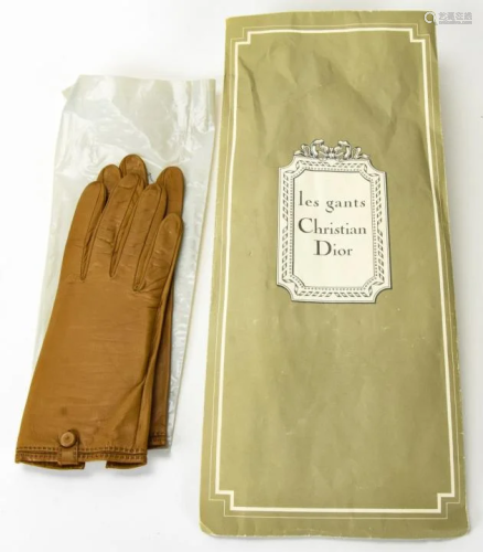 Pair 1950s Christian Dior French Leather Gloves