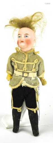 Antique Bisque Solider Doll w Original Cl…