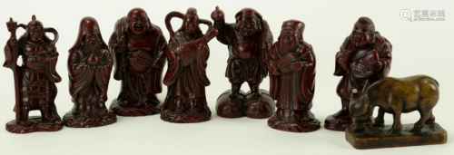 Lot Resin Small Scale Statues Asian Scholars