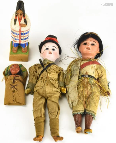Group of Four Antique Dolls in Original …