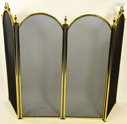 Queen Anne Style Brass Fire Place Screen
