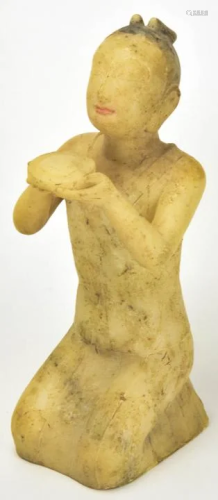 Chinese Alabaster Statue of Worshipping Fig…