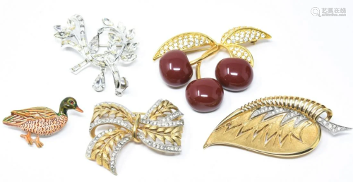 Collection of Vintage Rhinestone Costume Pins