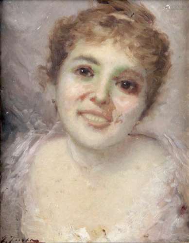 GUSTAVE JACQUET (1846 1909) Portrait de femme Huil…