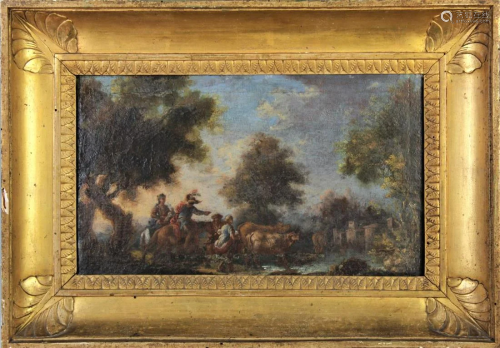 18th Century European Landscape, Oil …