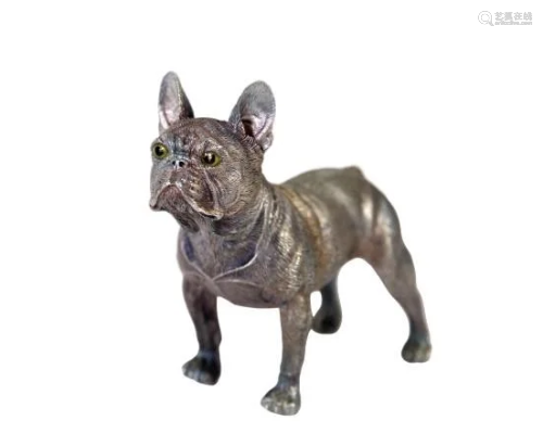 Faberge Silver Bulldog Figure with Faber…