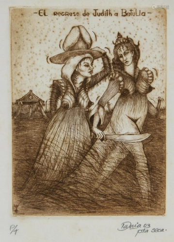 Dania Filetes Diaz (Cuban, 20th C) Etching