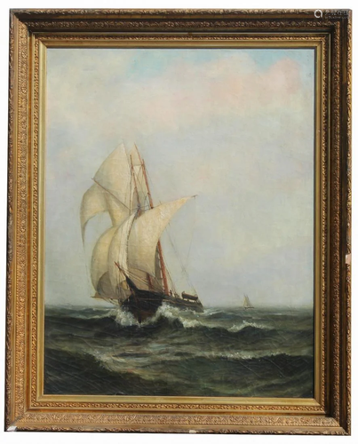 Framed 19th C. Nautical Painting