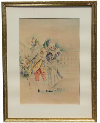 Signed 19th C. Victorian Watercolor