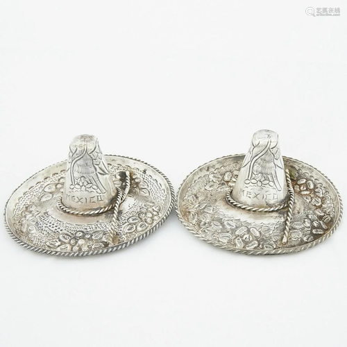 Pair of Sterling Silver Sombreros