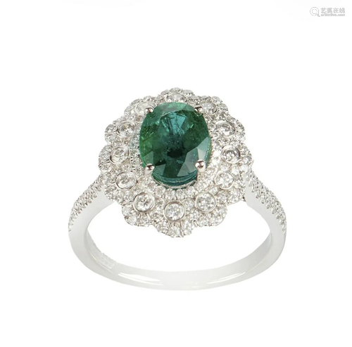 Emerald and Diamond Ring