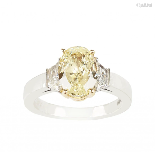 Cartier Natural Fancy Yellow Diamond Ring