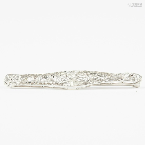 Diamond and White Gold Brooch