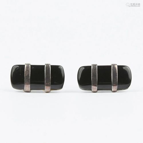 Pair of Onyx Charles Tyrwhitt Cufflinks