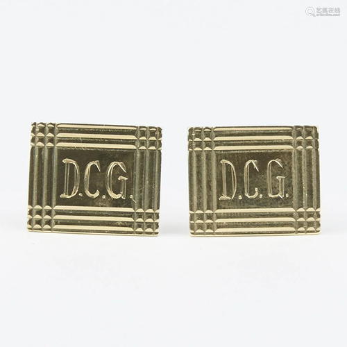 Pair of D.C.G. 14K Gold Cufflinks